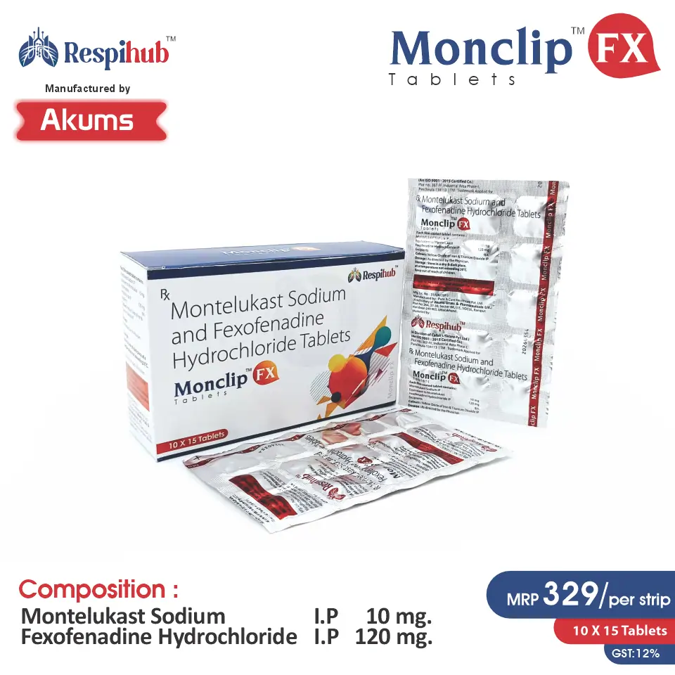 Montelukast (10mg) + Fexofenadine (120mg) Tablet at Best Price in PCD Pharma Franchise for Antihistamine and Asthma Management.